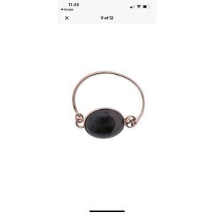 New $595 Di Modolo Sahara Sterling Silver 18K Rose Gold Wood Bangle Bracelet 6.7